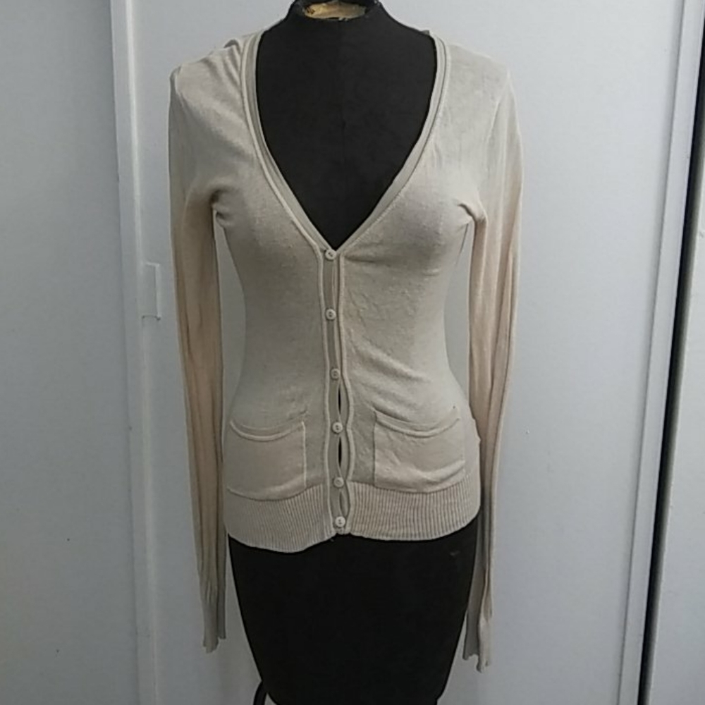 Cream Fine Knit Cardigan